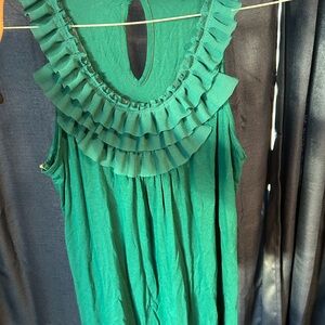 Lush Teal Ruffled Blouse